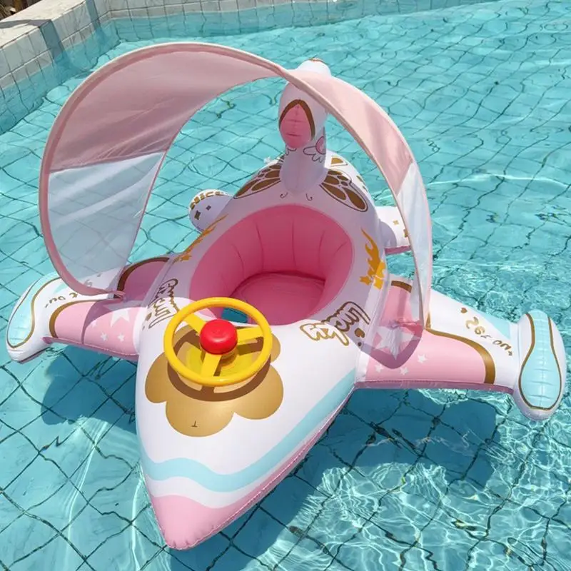 Baby Airplane Pool Float with Sunshade Lounger 3 Baby Airplane Pool Float with Sunshade Lounger 3