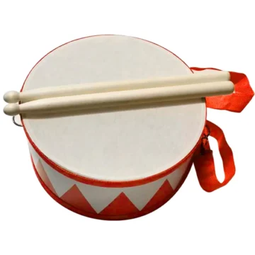 6-Inch Kids Wooden Drum Set with Strap & Sticks 1
