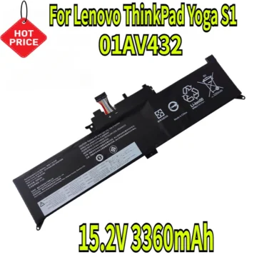 15.2V 3360mAh 01AV434 01AV433 01AV432 Laptop Battery for Lenovo ThinkPad Yoga S1 370 X380 1