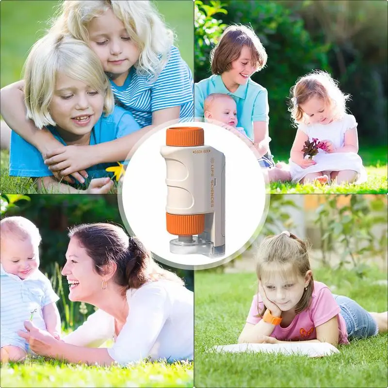 Pocket Microscope Toy Kit for Kids 80-160x STEM 5 Pocket Microscope Toy Kit for Kids 80-160x STEM 5
