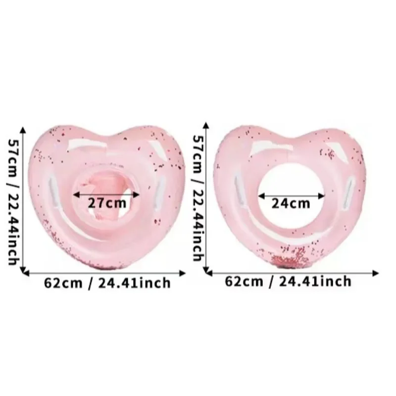 Pink Heart Inflatable Pool Seat for Girls