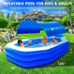 Large Inflatable Pool with Canopy and Seat 3