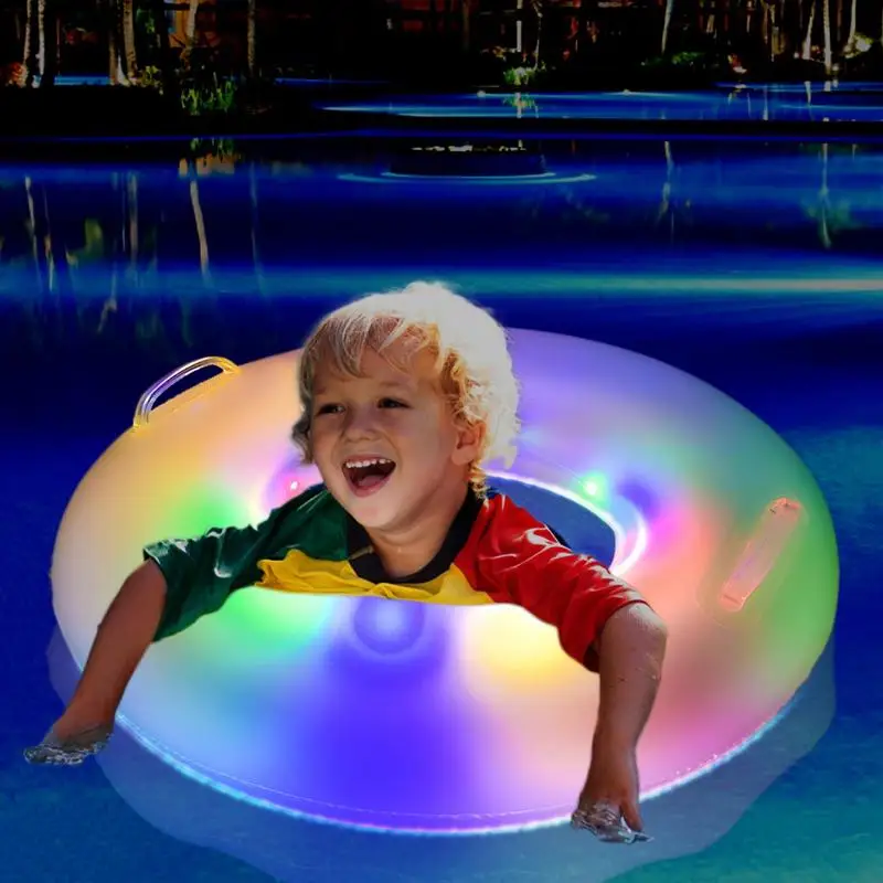 Glitter LED Swim Rings for Kids - Inflatable 3 Glitter LED Swim Rings for Kids - Inflatable 3