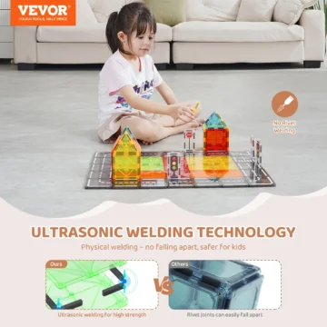 Magnetic Tile Set 56 PCS for Kids Learning Fun 2 | PricZone