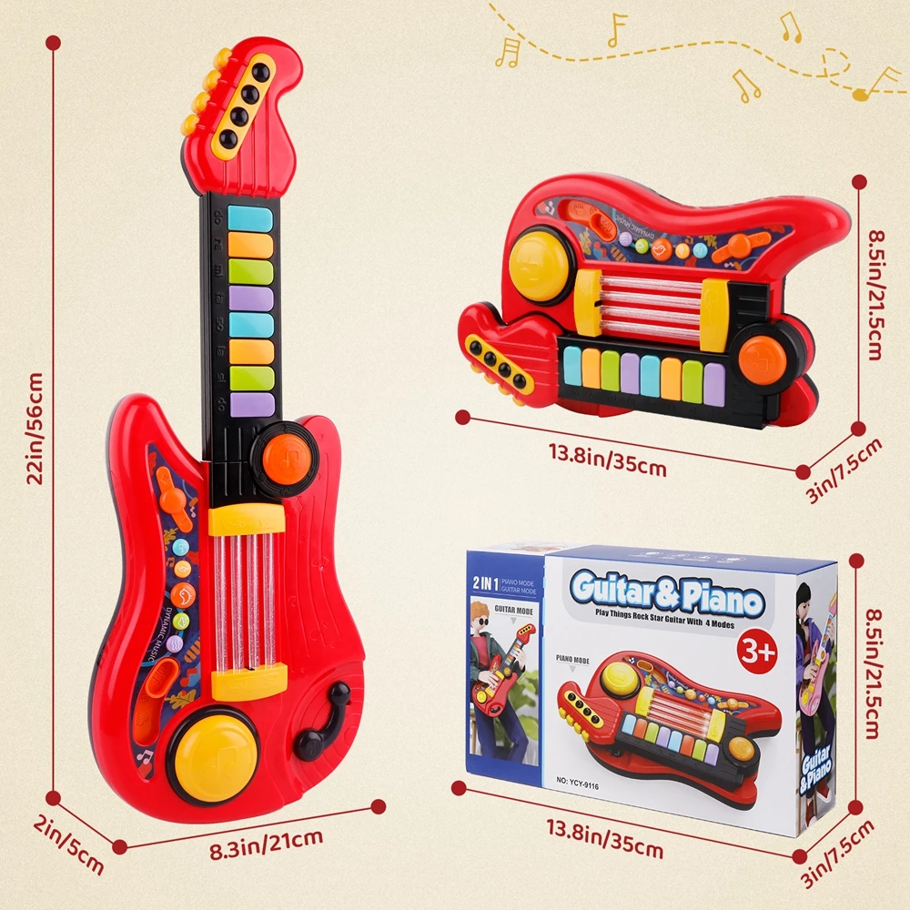2 in 1 Electric Toy Guitar and Piano for Kids 6 2 in 1 Electric Toy Guitar and Piano for Kids 6