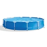 Blue Round Metal Frame Swimming Pool 1