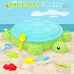 Turtle Sandbox with Lid and Sand Toy Set 6
