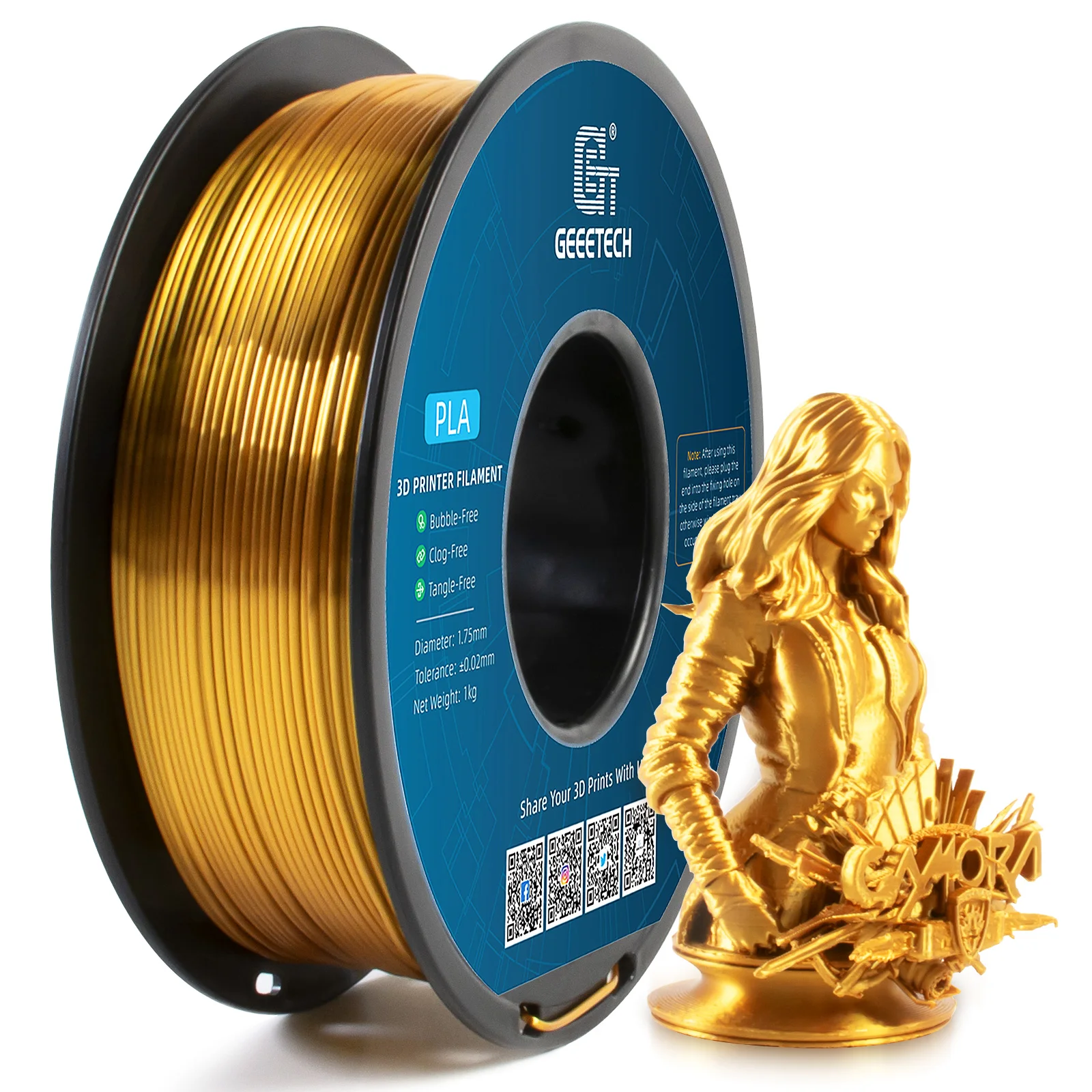GEEETECH 10 Kg 3D Silk PLA Filament 175mm 2 GEEETECH 10 Kg 3D Silk PLA Filament 1.75mm 2