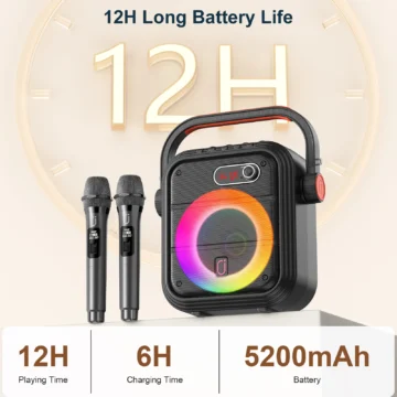 Karaoke Machine with 2 Wireless Microphones 2