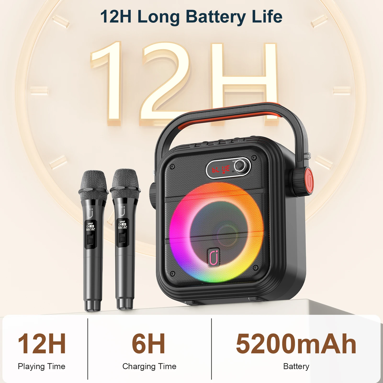 Karaoke Machine with 2 Wireless Microphones 2 Karaoke Machine with 2 Wireless Microphones 2