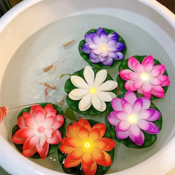 LED Lotus Pool Lights Outdoor Garden Decor 1