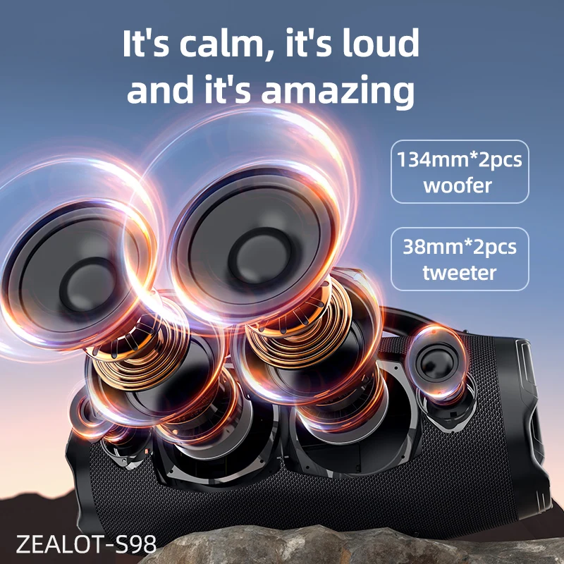 ZEALOT S98 160W Portable Bluetooth Speaker 2 ZEALOT S98 160W Portable Bluetooth Speaker 2
