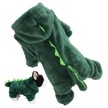 Dog Dinosaur Costume Soft Warm Pet Clothes 1