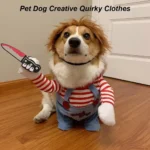 Pet Dog Quirky Costume Holding Knife 1
