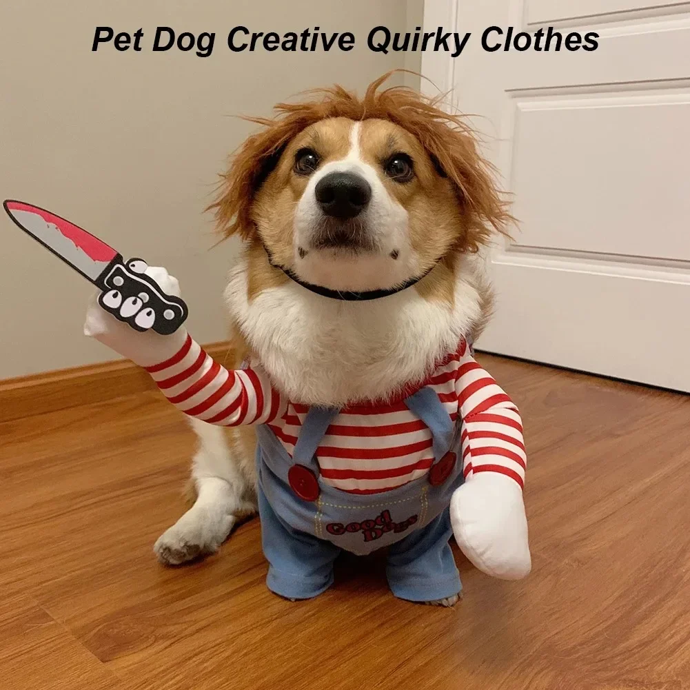 Pet Dog Quirky Costume Holding Knife 1 Pet Dog Quirky Costume Holding Knife 1