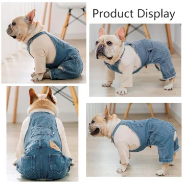 Dog Denim Jumpsuit Puppy Costumes 1
