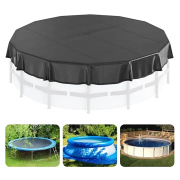 15FT Round Solar Pool Cover Ground Safety 1