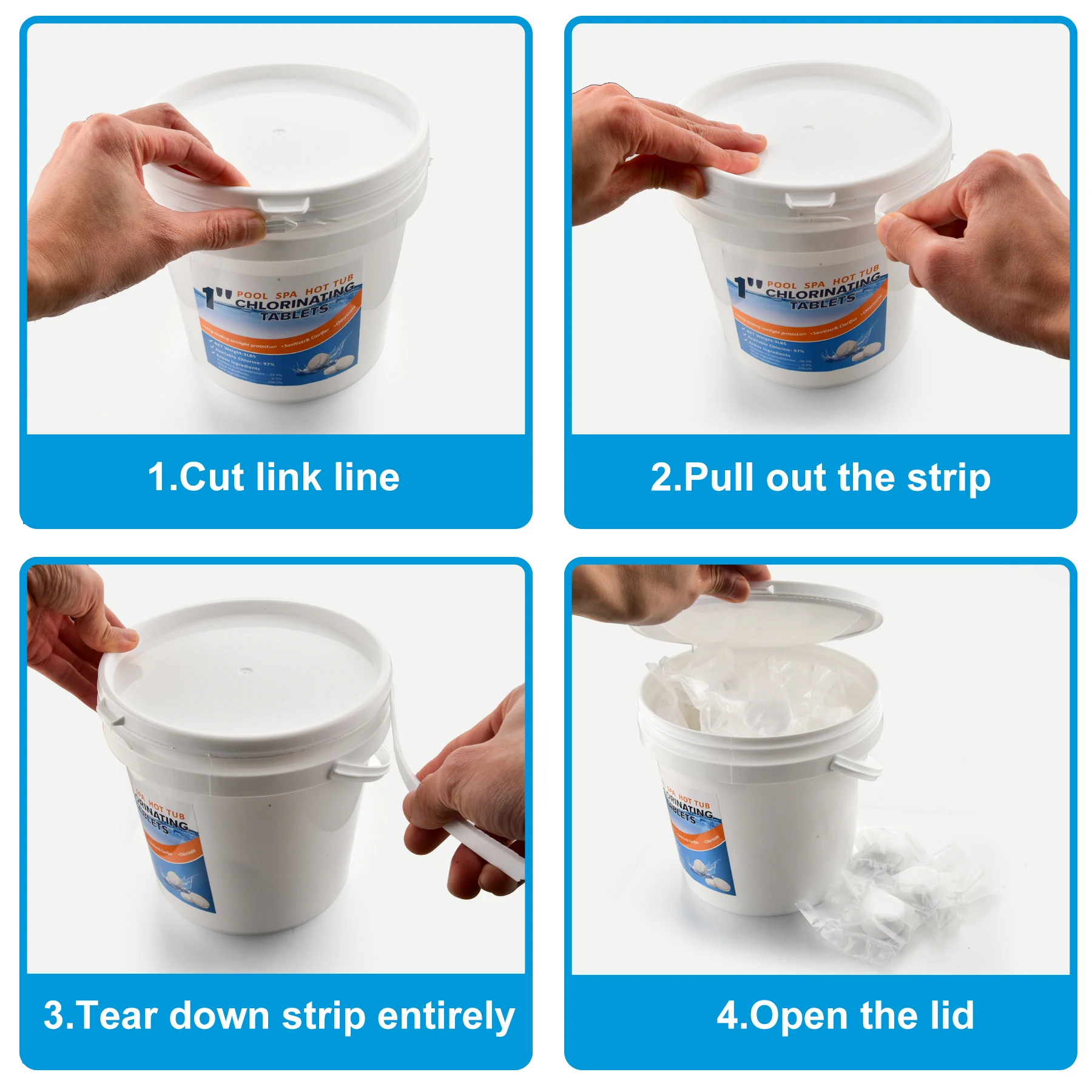 1-inch Chlorine Tablets for Pools - 15 Lbs 4 1-inch Chlorine Tablets for Pools - 1.5 Lbs 4