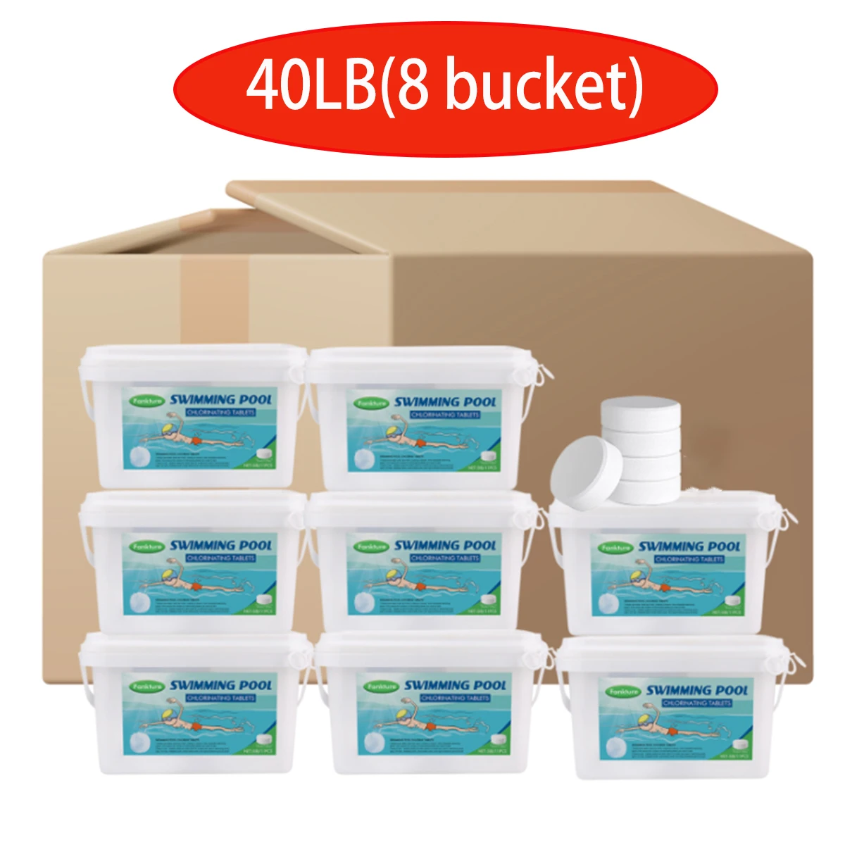 3-inch 40Lbs Pool Chlorine Tablets 1 3-inch 40Lbs Pool Chlorine Tablets 1