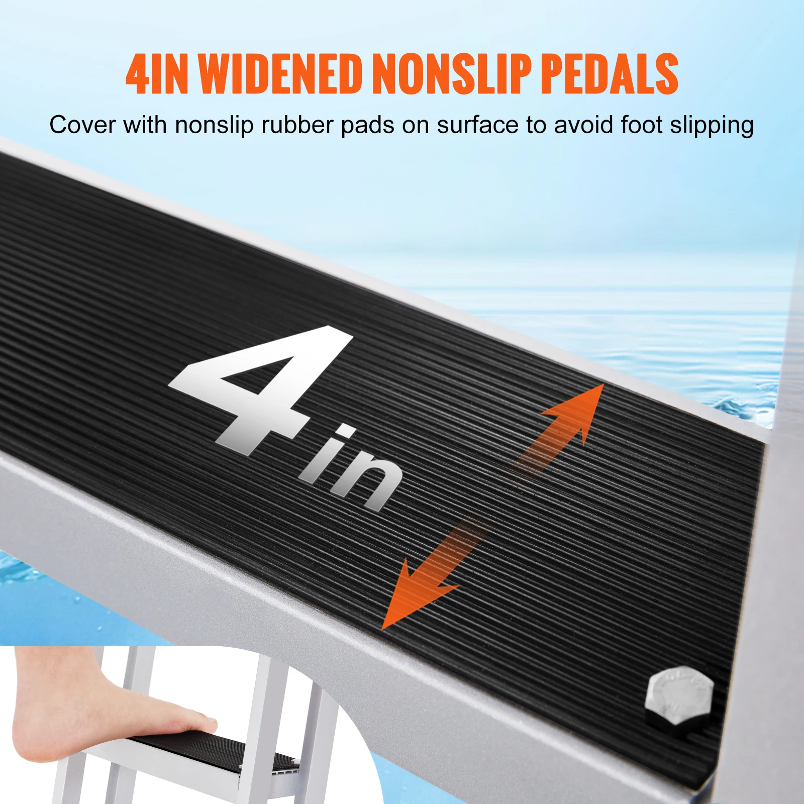 VEVOR Retractable Dock Ladder 45 Steps 5 VEVOR Retractable Dock Ladder 4/5 Steps 5