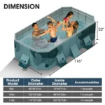 Foldable Swimming Pool Outdoor PVC Adults Kids 3
