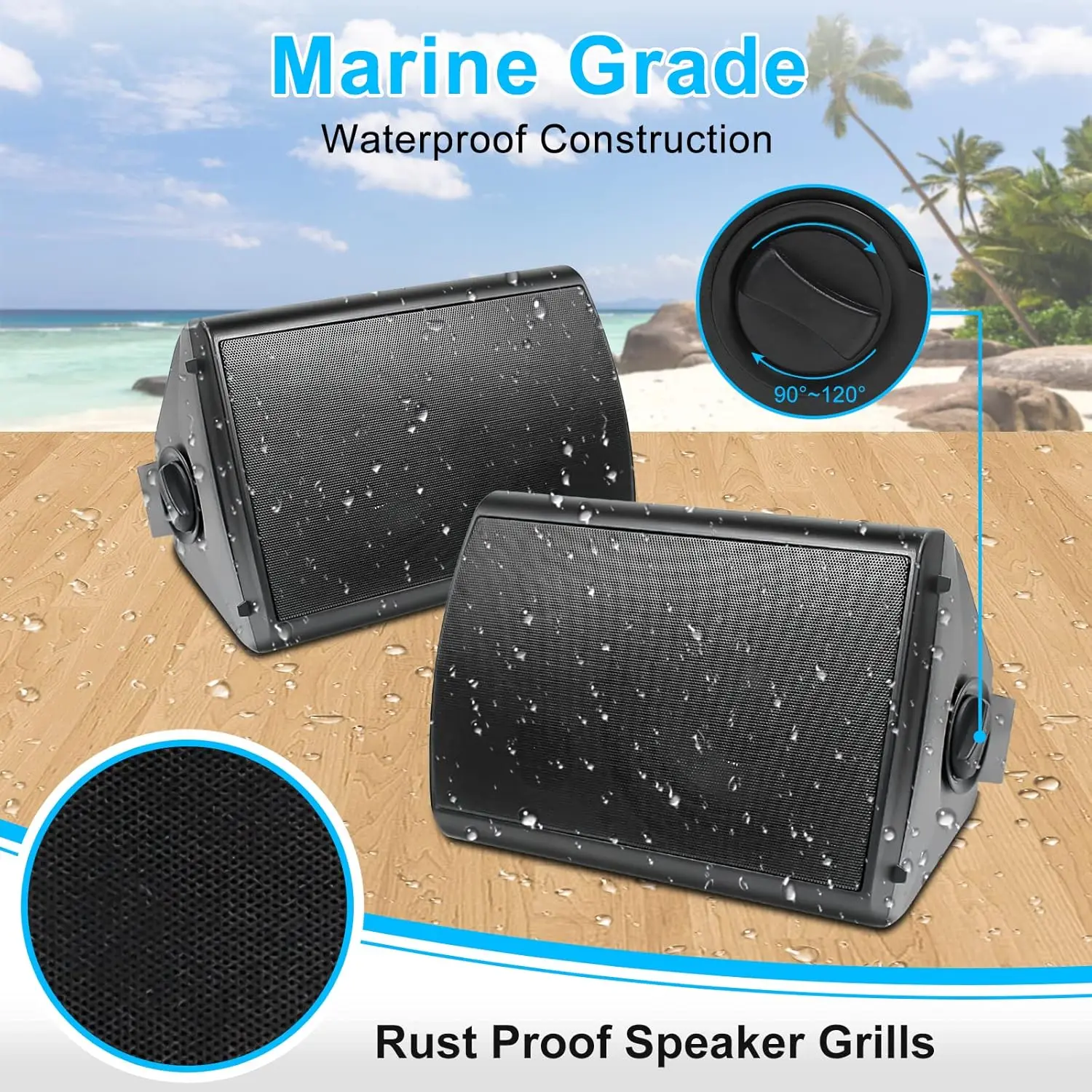 Herdio 65-inch Outdoor Bluetooth Speakers 2 Herdio 6.5-inch Outdoor Bluetooth Speakers 2