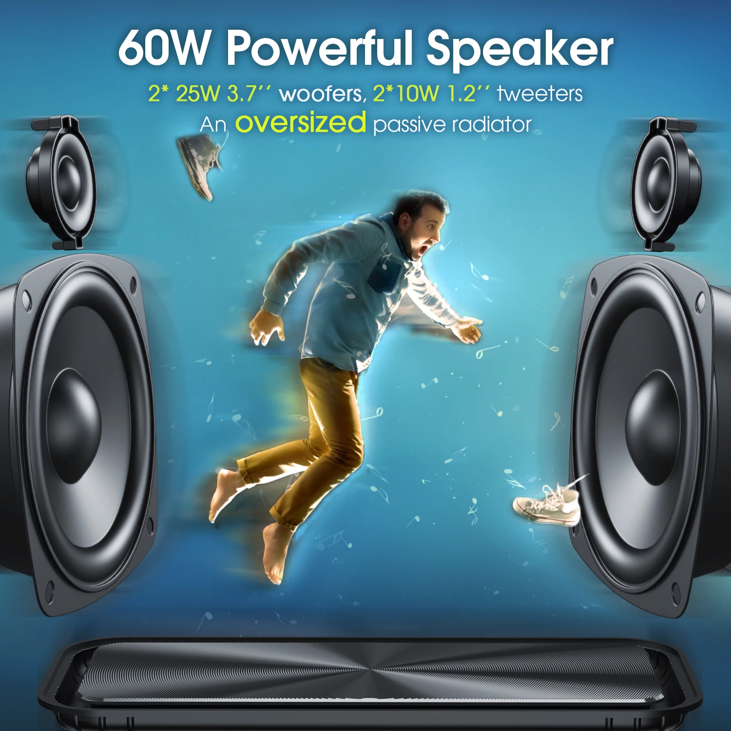 W-KING 60W Portable Bluetooth Speaker Loud 3 W-KING 60W Portable Bluetooth Speaker Loud 3
