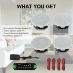 Herdio 6.5-inch Bluetooth Ceiling Speakers 6