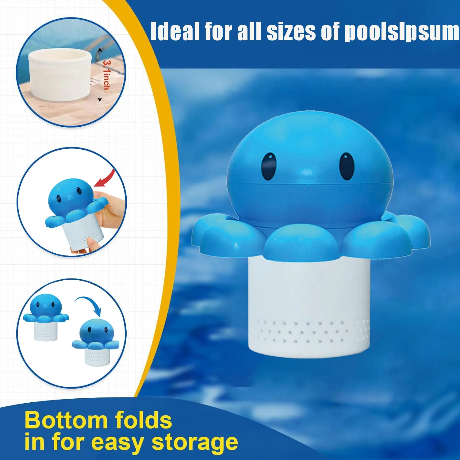 Swimming Pool Chlorine Dispenser for 1-3 inch 4 Swimming Pool Chlorine Dispenser for 1-3 inch 4