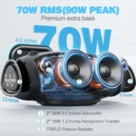 W-KING 70W Portable Loud Bluetooth Speakers 2