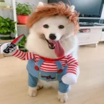 Pet Dog Quirky Costume Holding Knife 2