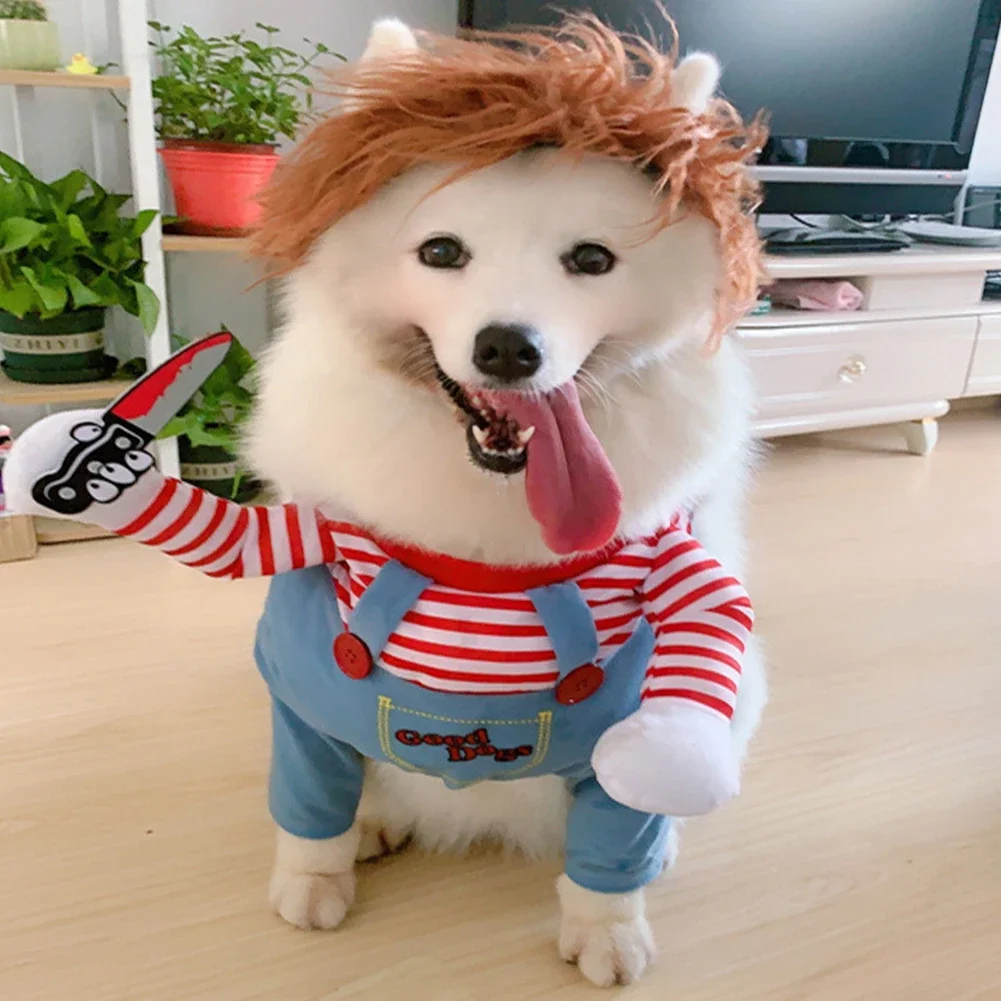 Pet Dog Quirky Costume Holding Knife 2 Pet Dog Quirky Costume Holding Knife 2