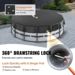 15FT Round Solar Pool Cover Ground Safety 3