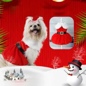 Christmas Dog Coat Dress Warm Pet Costume 1