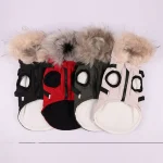 Warm Dog Jacket with Harness and Fur Hood 4