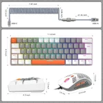 ZIYOU LANG T60 Wired Mechanical Gaming Keyboard and Mouse Combo Portable with Rainbow Backlit Honeycomb Mice Coiled 6