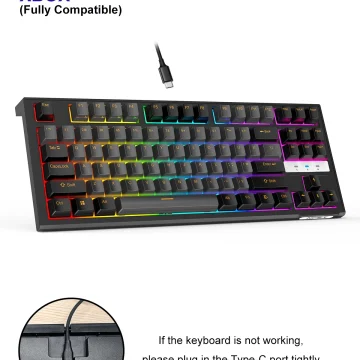 NPET 87 Keys RGB Mechanical Gaming Keyboard 1
