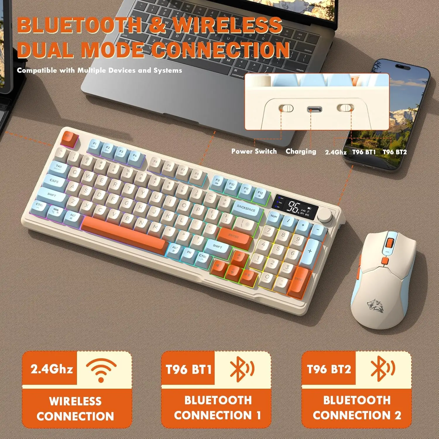 Wireless LED Keyboard Mouse Combo T96 1 Wireless LED Keyboard Mouse Combo T96 1