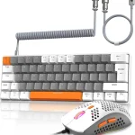 ZIYOU LANG T60 Wired Mechanical Gaming Keyboard and Mouse Combo Portable with Rainbow Backlit Honeycomb Mice Coiled 1