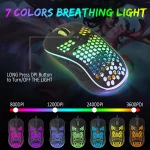 Wired Rainbow Backlit Gaming Keyboard 104-Key 3