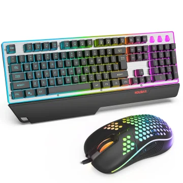 Wired Rainbow Backlit Gaming Keyboard 104-Key 1