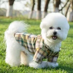 Summer Pet Shirt British Style Plaid Dog Vest Clothes For Small Dogs Chihuahua Cotton Puppy Shirts 4