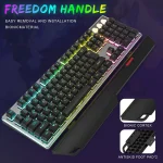 Wired Rainbow Backlit Gaming Keyboard 104-Key 4