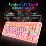 K2 Pink Blue Gaming Keyboard Mouse Set 3