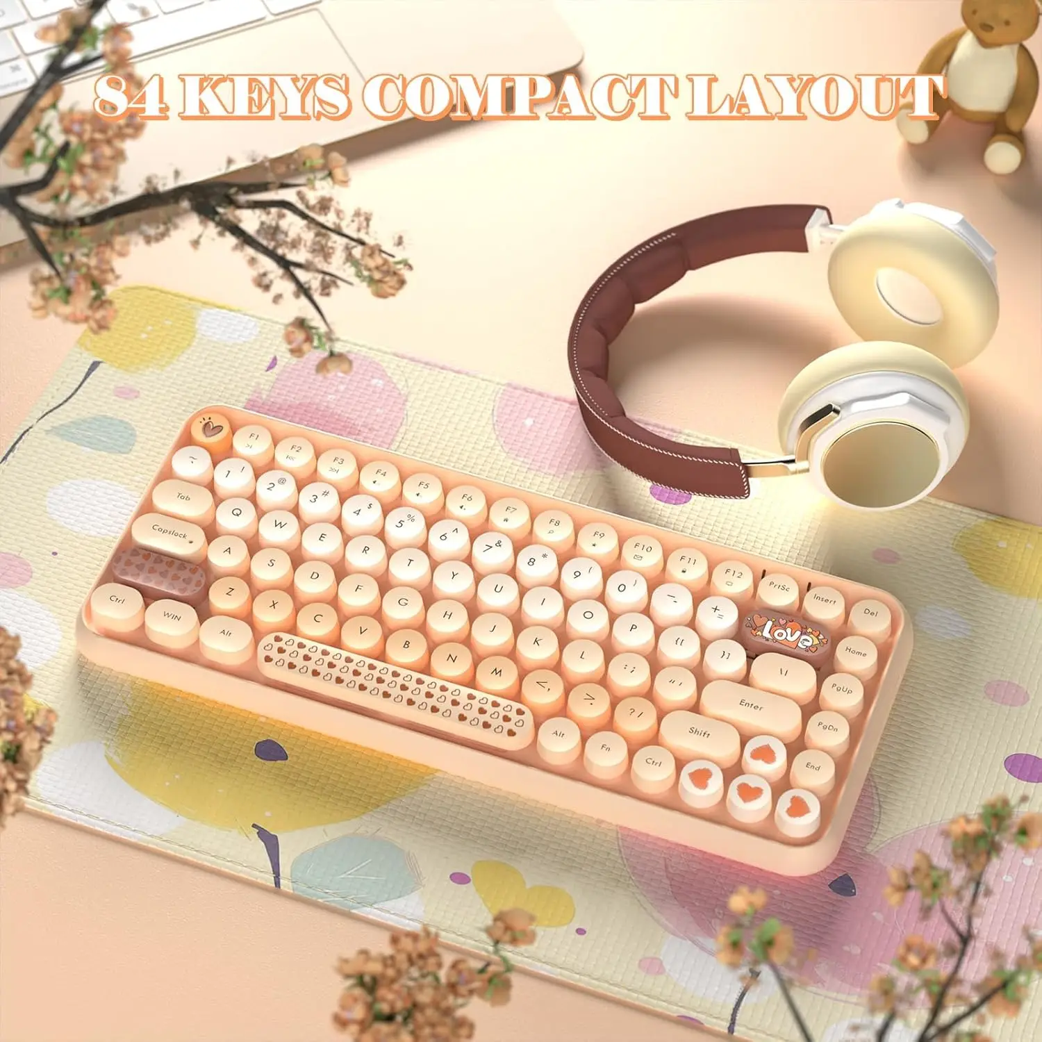 FELICON Wireless Retro 84-Key Bluetooth Keyboard 4 FELICON Wireless Retro 84-Key Bluetooth Keyboard 4