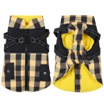 Plaid Winter Dog Jacket with Harness 4