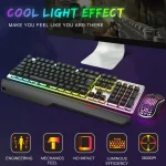 Wired Rainbow Backlit Gaming Keyboard 104-Key 6