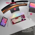 RK ROYAL KLUDGE M87 Gasket Wireless Mechanical Keyboard Hot-Swappable Bluetooth/2.4G/USB-C Gaming Keyboard with TFT Color Screen 2