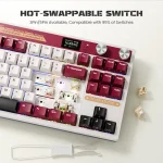 RK ROYAL KLUDGE M87 Gasket Wireless Mechanical Keyboard Hot-Swappable Bluetooth/2.4G/USB-C Gaming Keyboard with TFT Color Screen 4