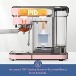 Pink 20 Bar Espresso Machine with Milk Frother 5